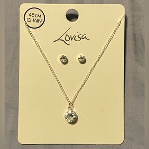 Elegant Lovisa Faux Diamond Studs and Necklace